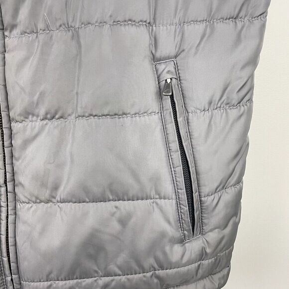 Brooks Brothers Reversible Puffer Vest Mens Medium Silver Navy Quilted Classic - Picture 7 of 15